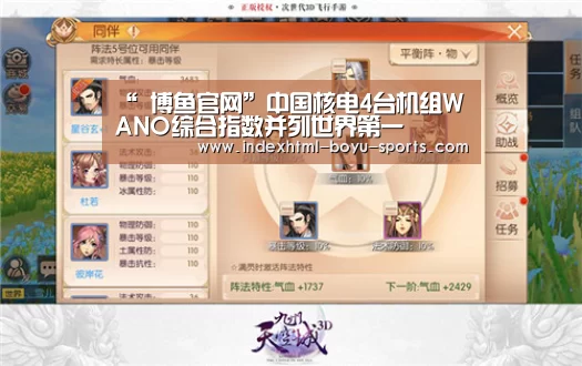 “ 博鱼官网”中国核电4台机组WANO综合指数并列世界第一(图2) boyu tiyu